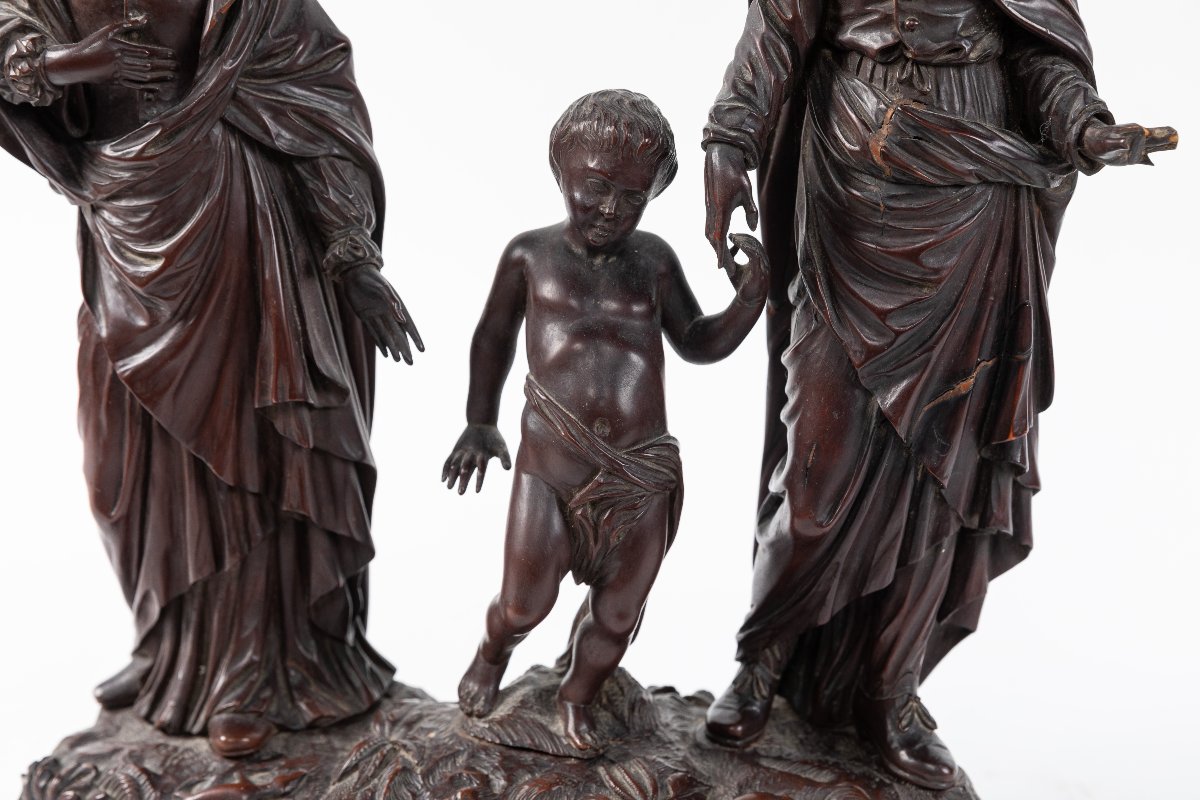 Wooden Holy Family Sculpture, Antwerp, 1912-photo-4