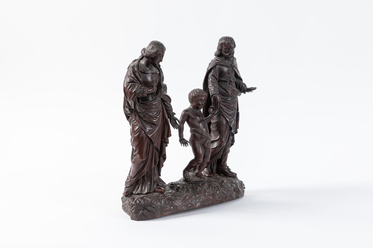 Wooden Holy Family Sculpture, Antwerp, 1912-photo-2