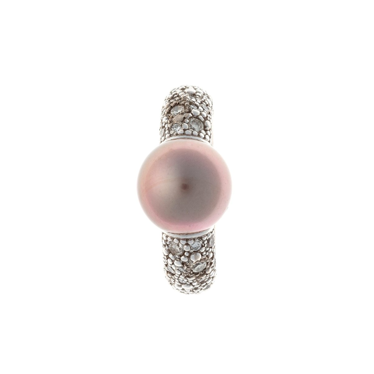 Ring By Gellner Jewelry In 18k White Gold With A Tahitian Pearl And Diamonds-photo-2