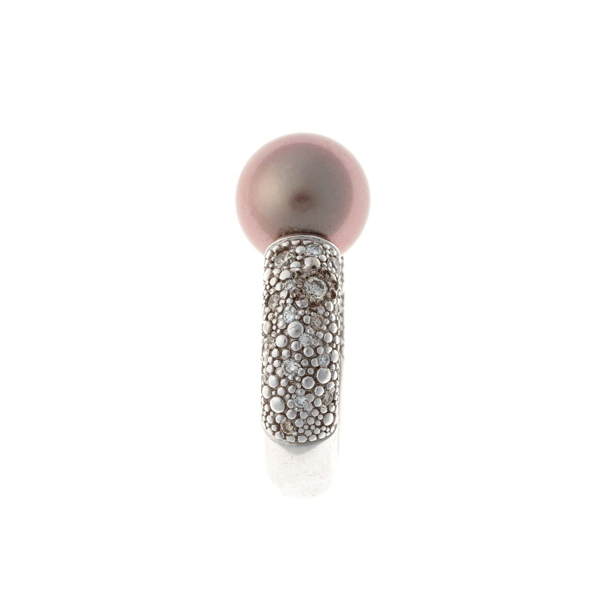 Ring By Gellner Jewelry In 18k White Gold With A Tahitian Pearl And Diamonds-photo-3