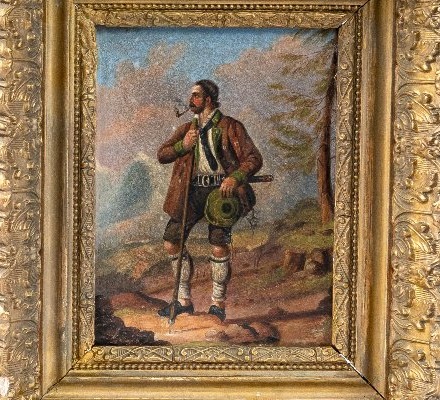 paire de petite tableaux de ganre, peinture sur metal, fin 19eme -photo-4