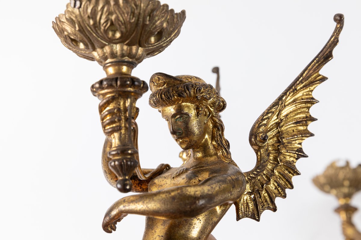 paire d'appliques en bronze 19eme de style Empire-photo-4
