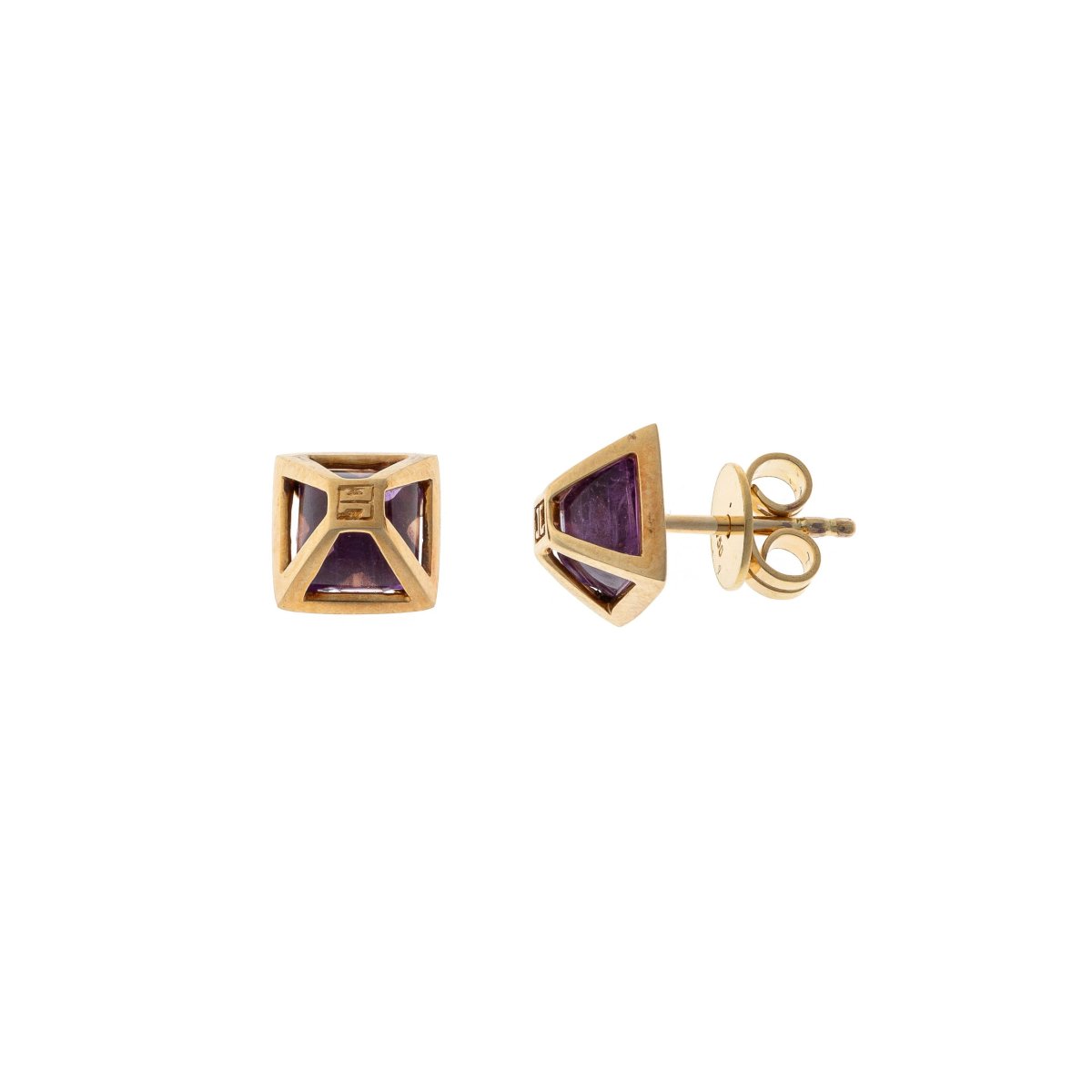 Boucles d'oreilles en or 18k et améthystes de Jette Joop.-photo-4