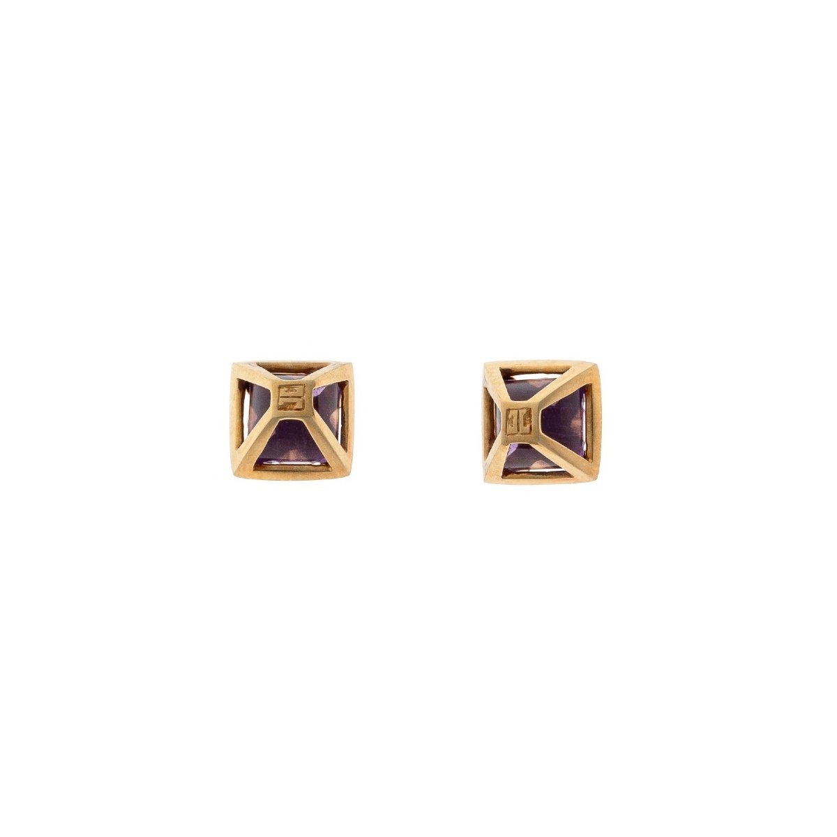 Boucles d'oreilles en or 18k et améthystes de Jette Joop.-photo-1