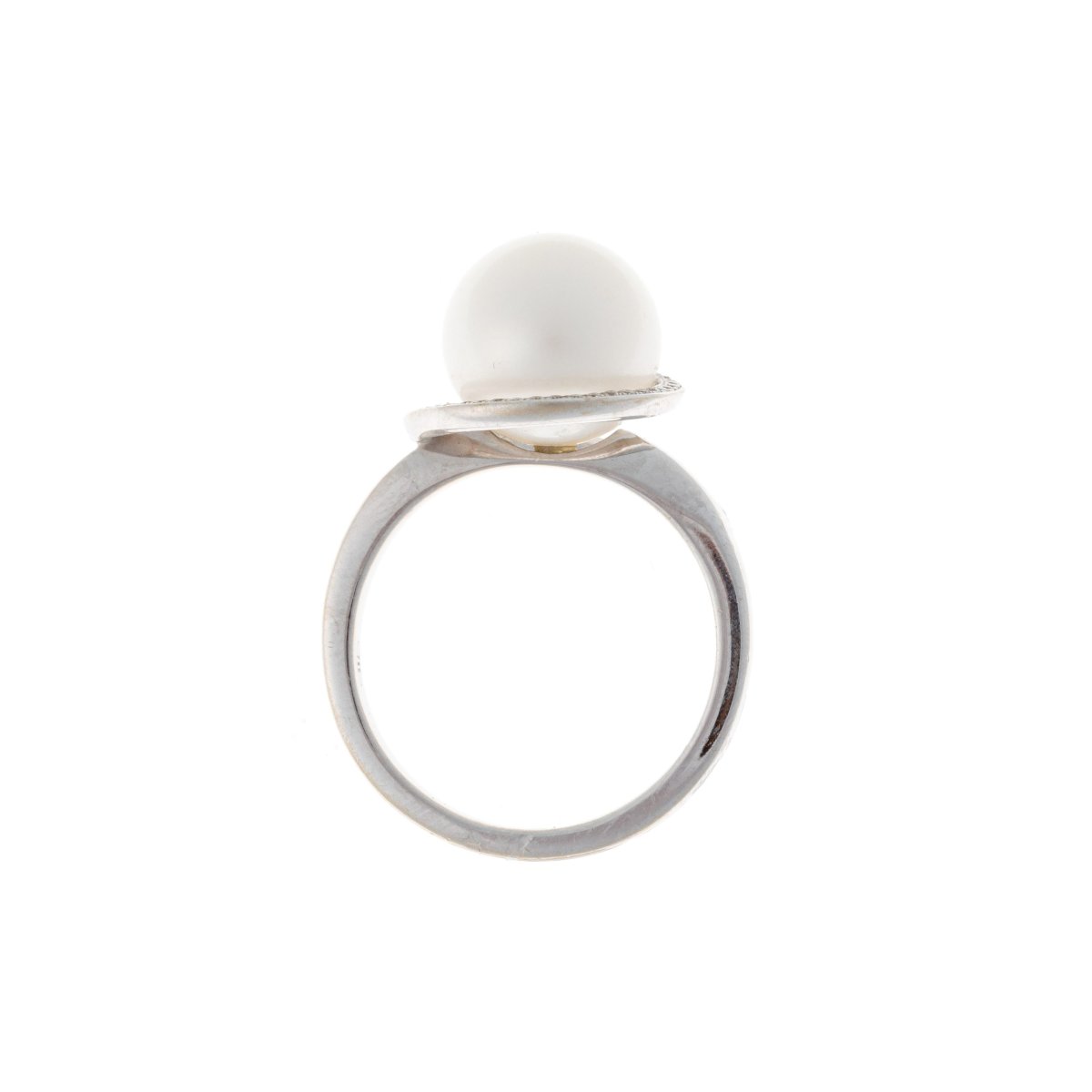 18k Gold Ring With A Pearl And Diamonds-photo-4