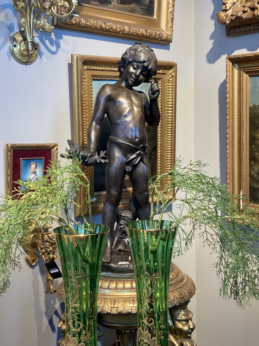 Bronze Sculpture Of A Boy After Auguste Moreau, Mid-20th Century-photo-2