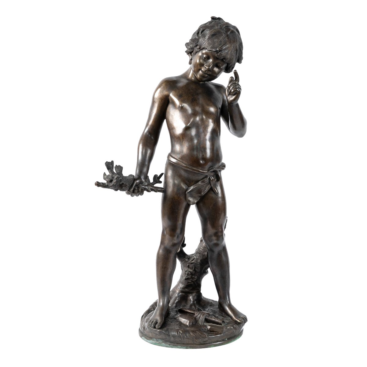 Bronze Sculpture Of A Boy After Auguste Moreau, Mid-20th Century