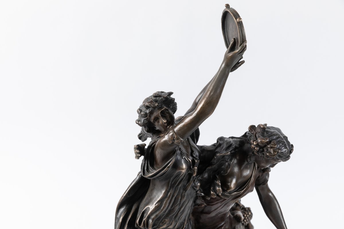 Bronze Sculpture Based On A Work By Clodion, 20th Century-photo-2