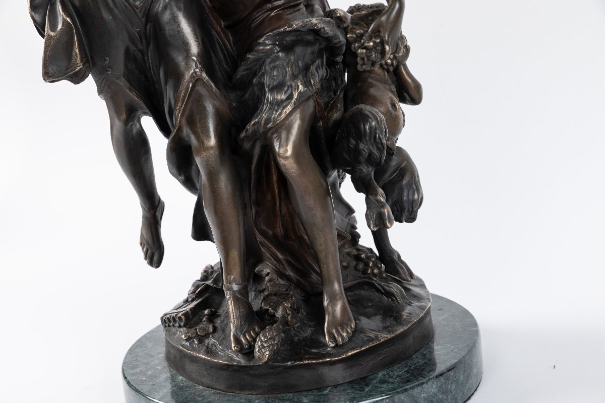 Bronze Sculpture Based On A Work By Clodion, 20th Century-photo-4