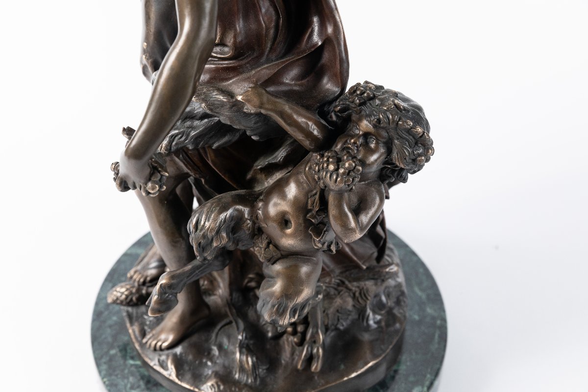 Bronze Sculpture Based On A Work By Clodion, 20th Century-photo-2
