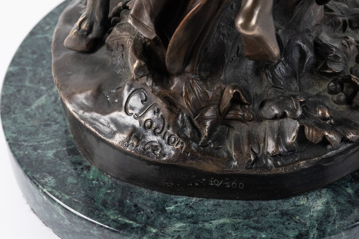 Bronze Sculpture Based On A Work By Clodion, 20th Century-photo-4