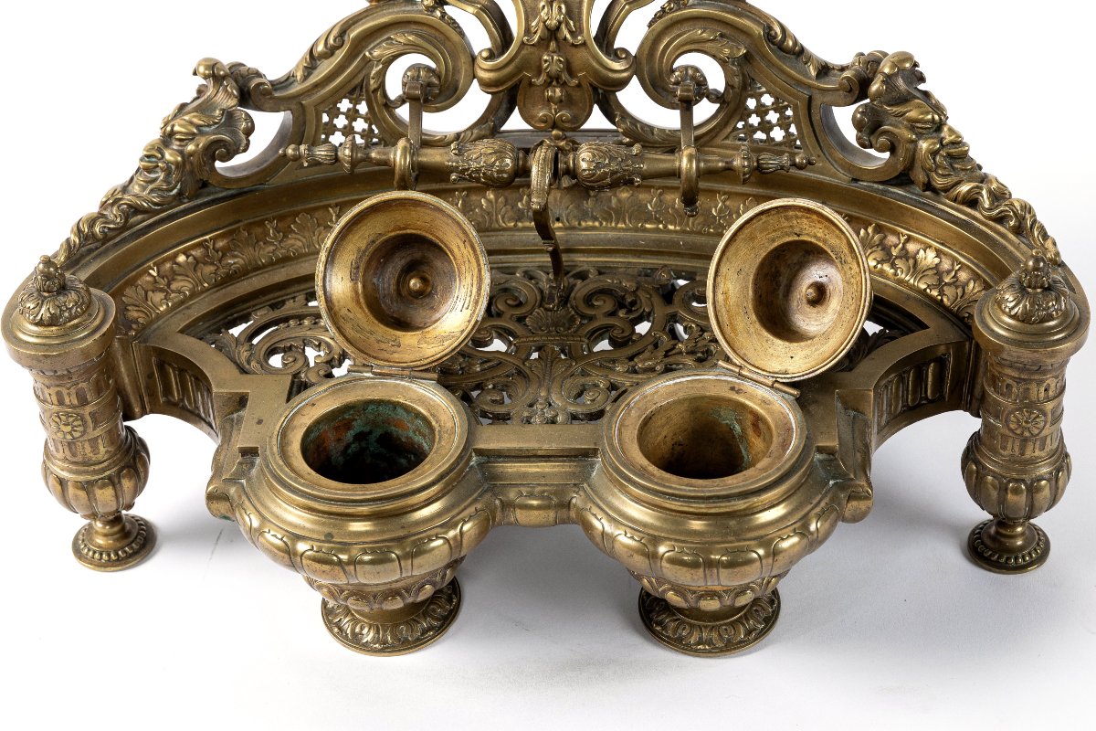 grand encrier en bronze d'epoque Napoleon III-photo-4