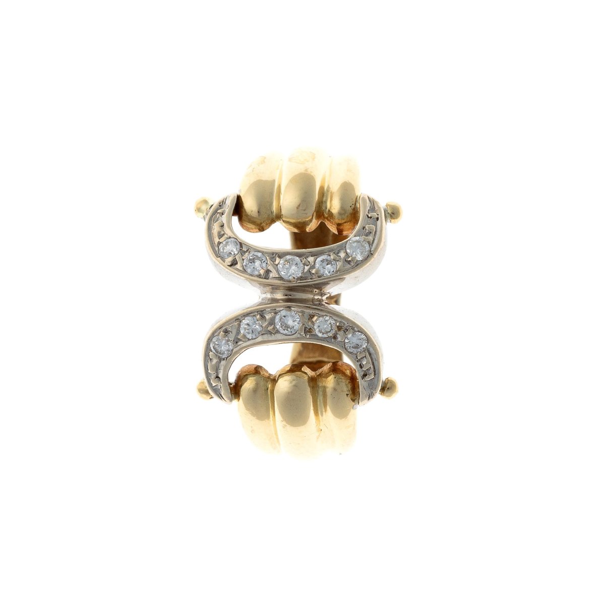 18k White And Yellow Gold Ring With Diamonds-photo-2