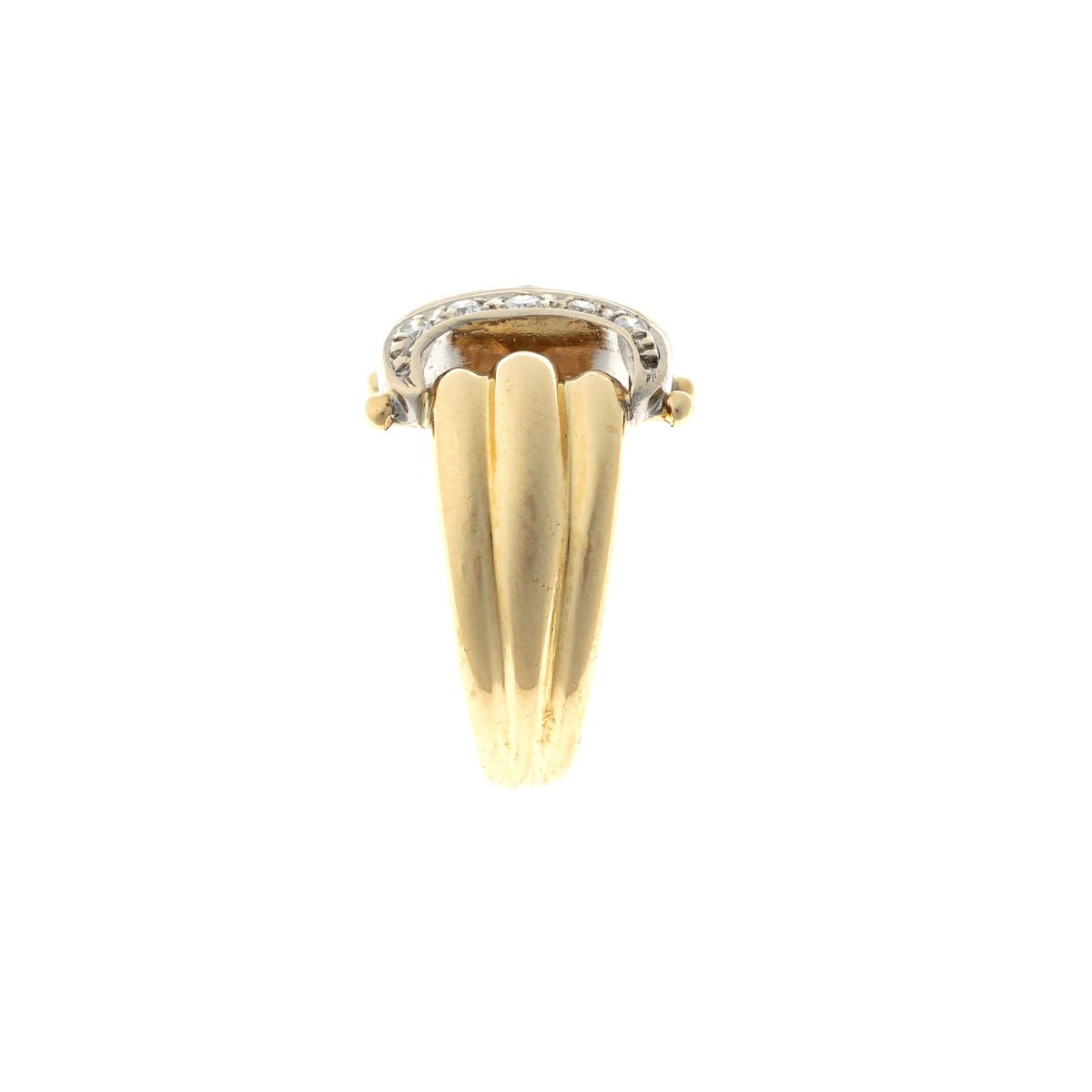 18k White And Yellow Gold Ring With Diamonds-photo-3