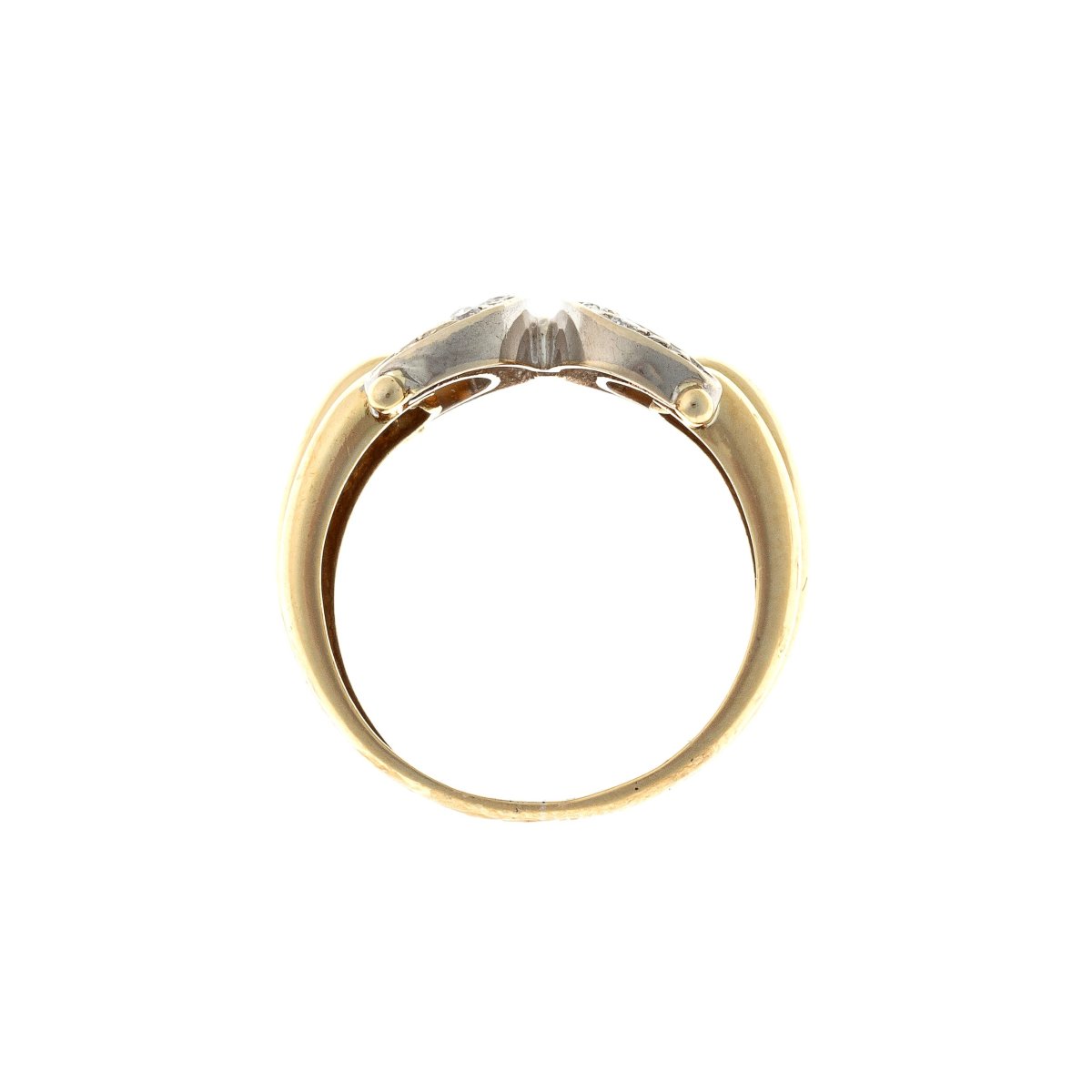 18k White And Yellow Gold Ring With Diamonds-photo-4