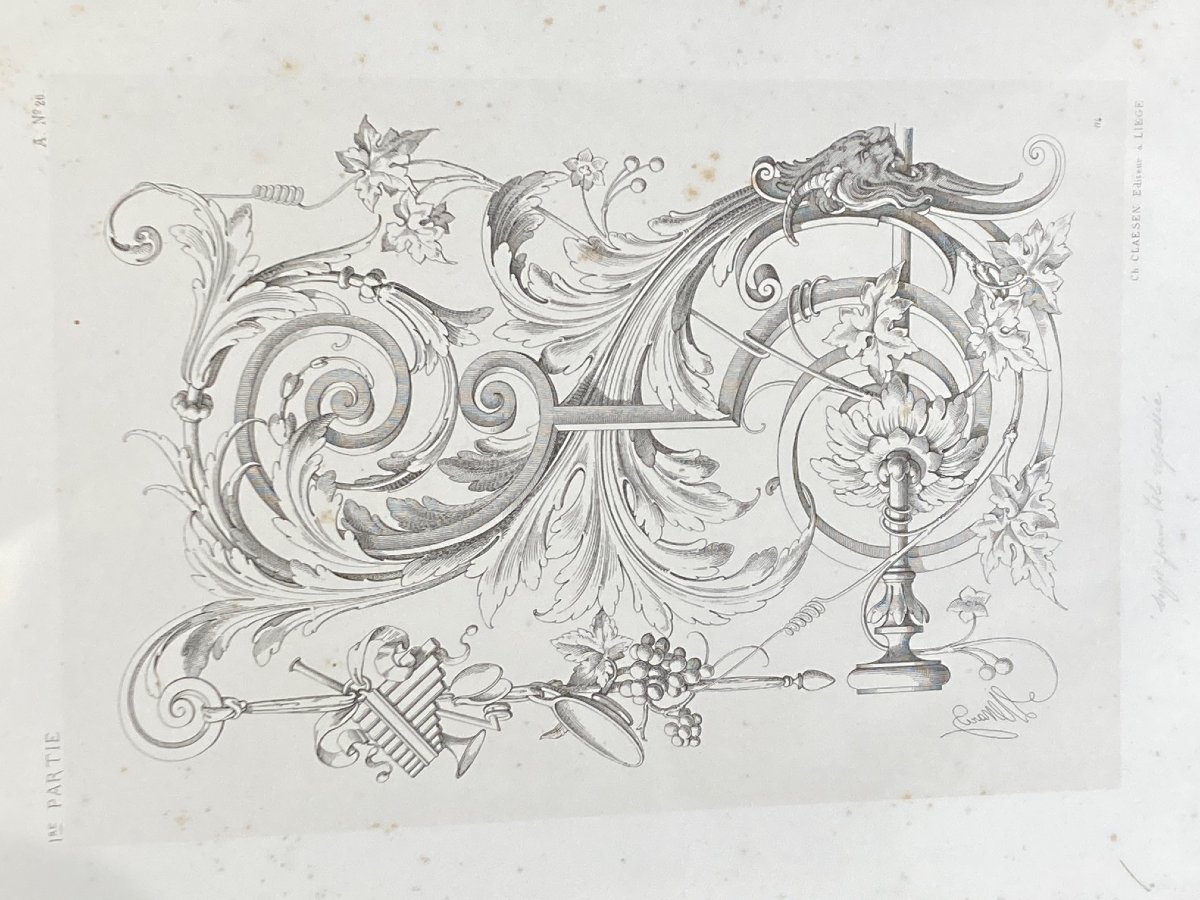 serie de 55 gravures "livre d'ornaments par Lienard", anee 1866-photo-5
