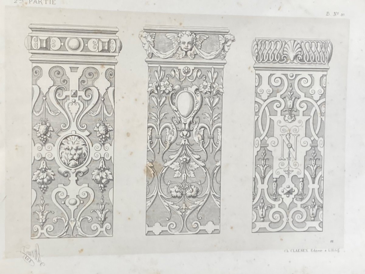 serie de 55 gravures "livre d'ornaments par Lienard", anee 1866-photo-7