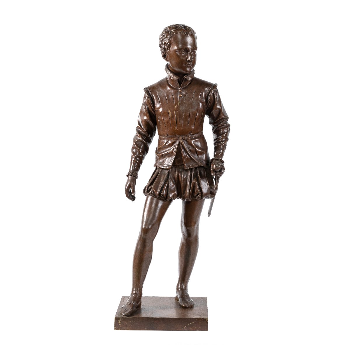 sculpture en bronze 19eme "Le jeune Henry IV", signe Baron Bosio