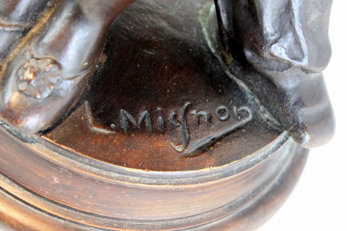 Sculpture en bronze de Léon Mignon intitulée « Lieux cachés ».-photo-4