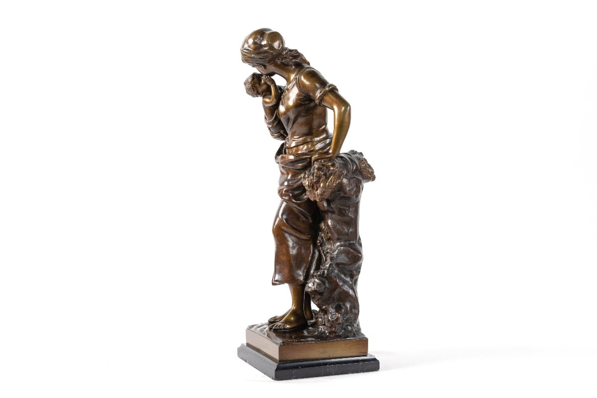 sculpture en bronze "mère et l'enfant " d'apres Hippolyte Moreau-photo-4