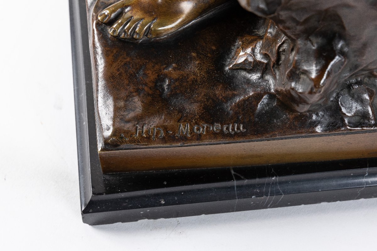 sculpture en bronze "mère et l'enfant " d'apres Hippolyte Moreau-photo-5