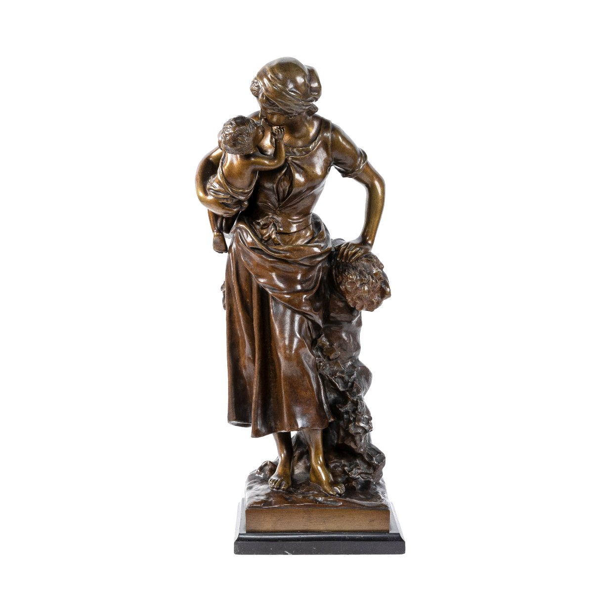 sculpture en bronze "mère et l'enfant " d'apres Hippolyte Moreau