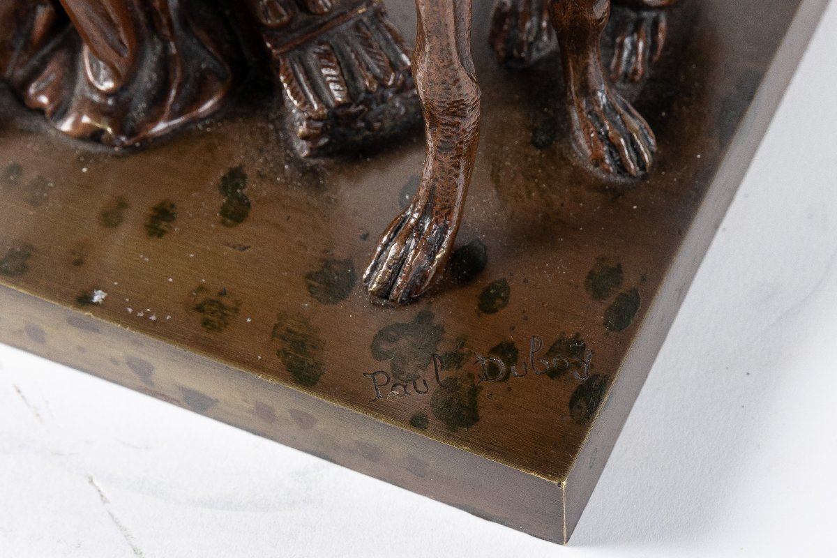 sculpture en bronze 19eme, Diane Chasseresse et le chien, signe Paul Duboy-photo-4