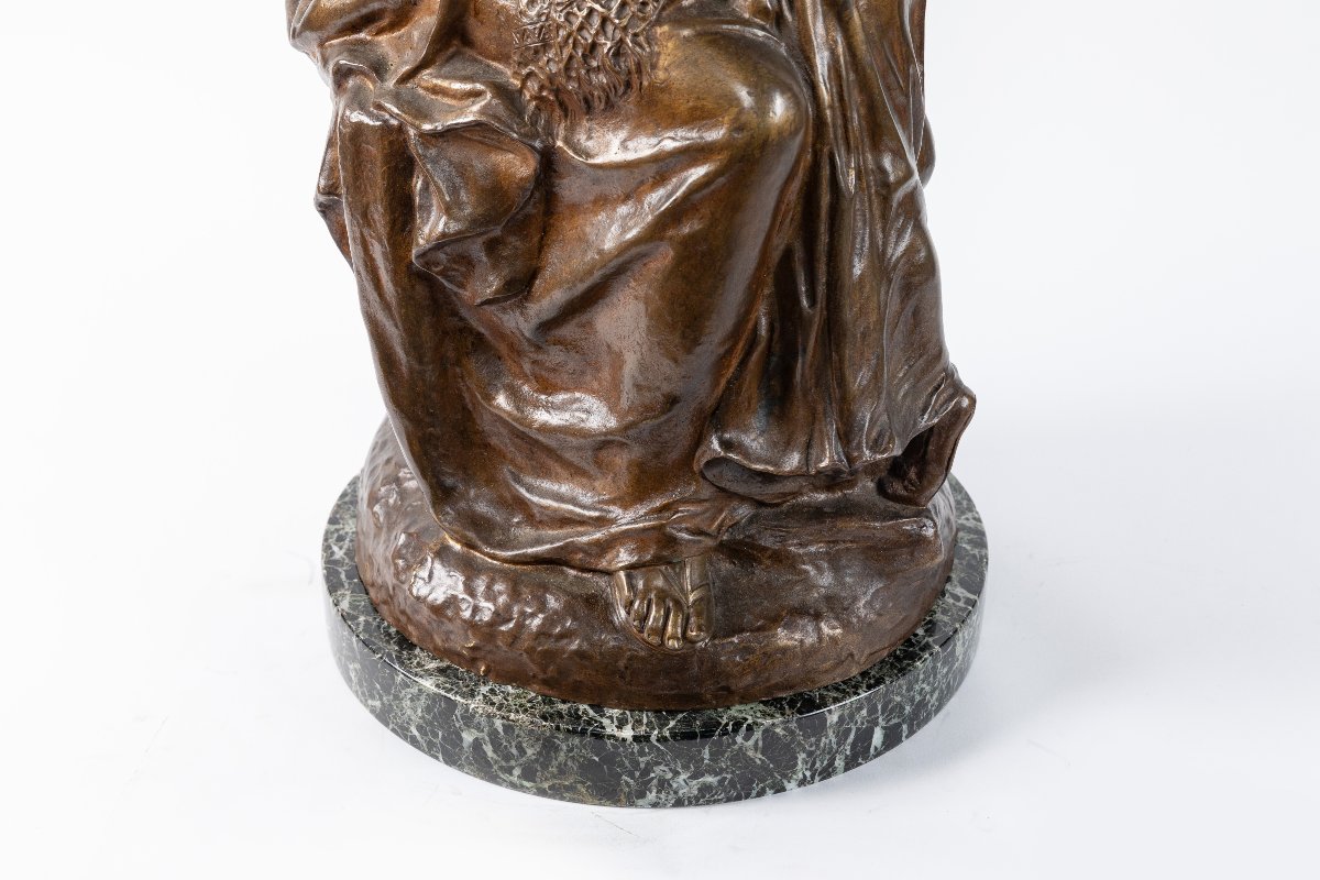 sculpture en bronze "Madame Vigée-Lebrun et sa fille Jeanne-Lucie-Louise ", vers 1900-photo-3