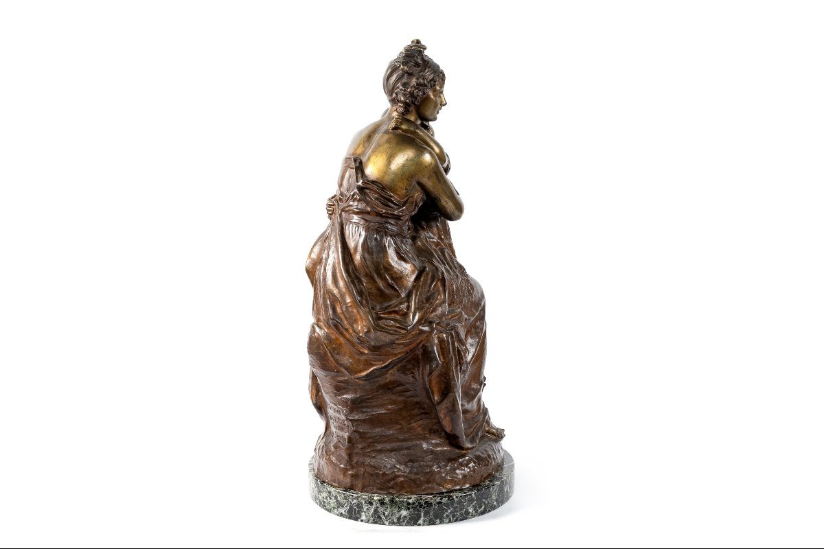 sculpture en bronze "Madame Vigée-Lebrun et sa fille Jeanne-Lucie-Louise ", vers 1900-photo-2