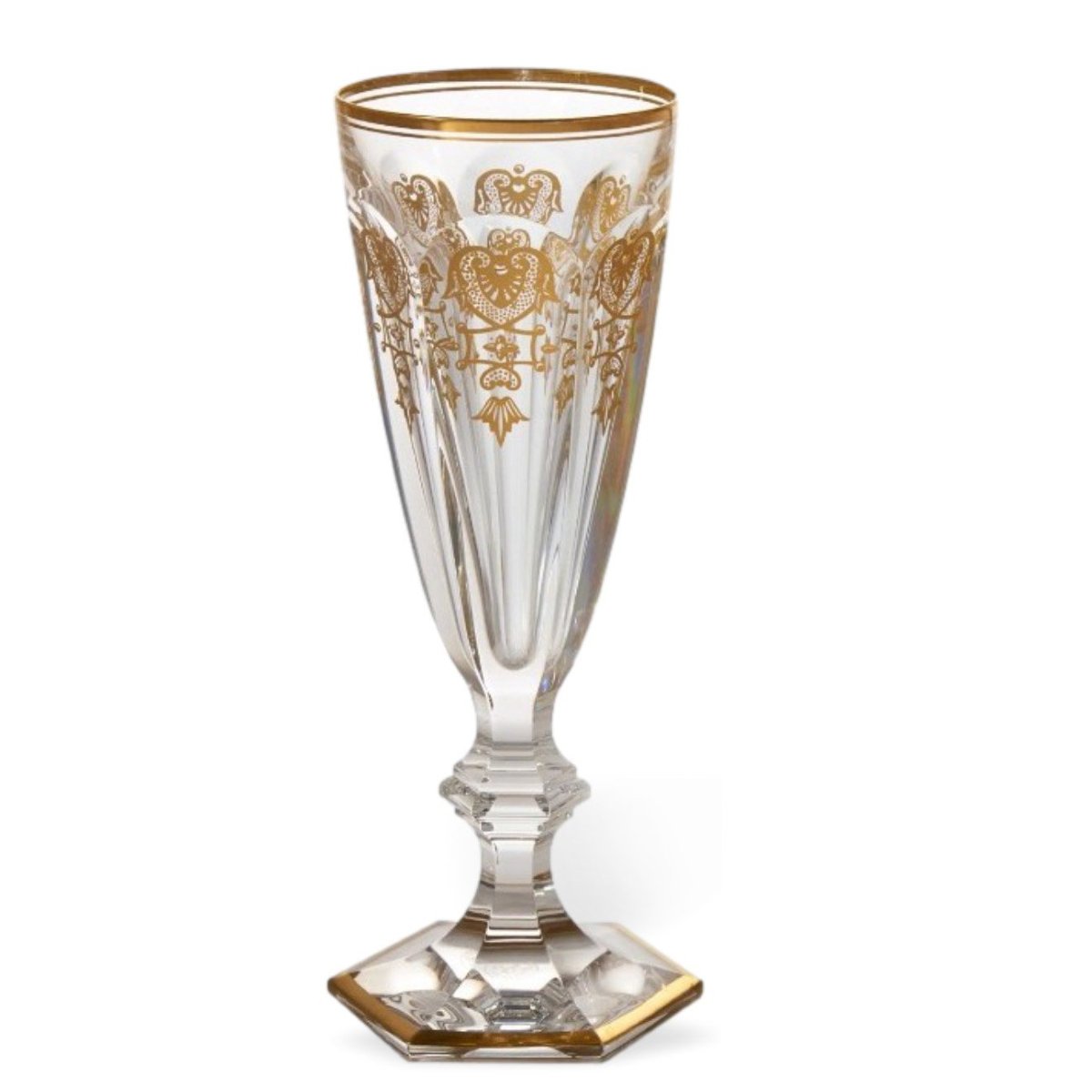 Baccarat «Harcourt Empire», France, 4 flûtes à champagne-photo-2