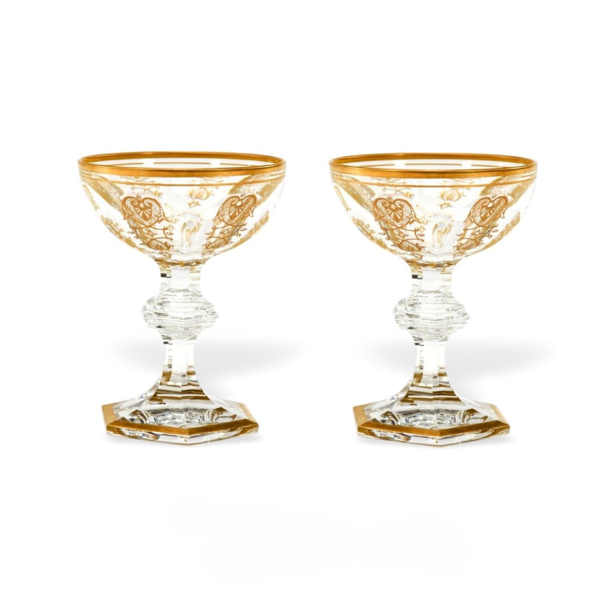 "harcourt Empire" Baccarat, France, 2 Champagne Glasses  