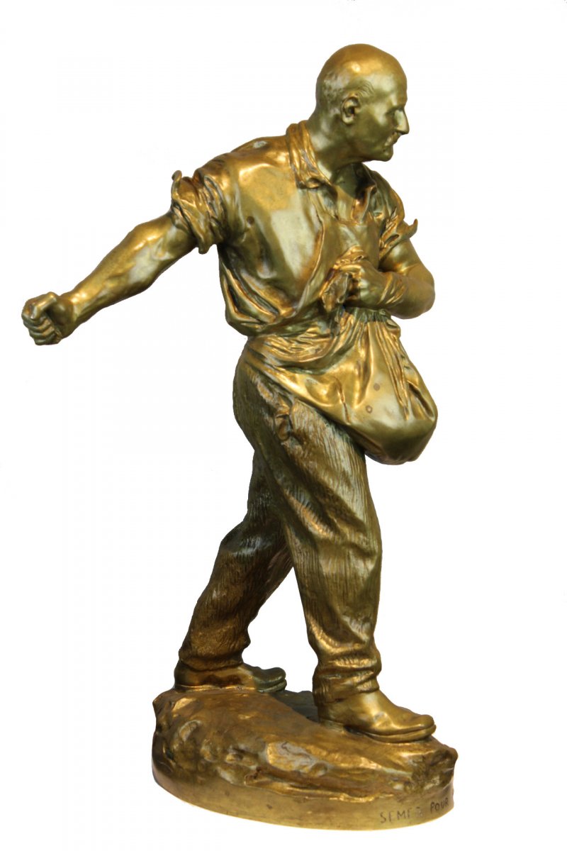 Sculpture En Bronze G. E. Saulo  1909