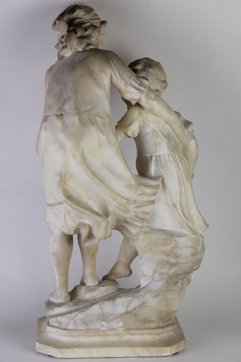 Ancient Sculpture 19 Century In Alabaster-photo-5