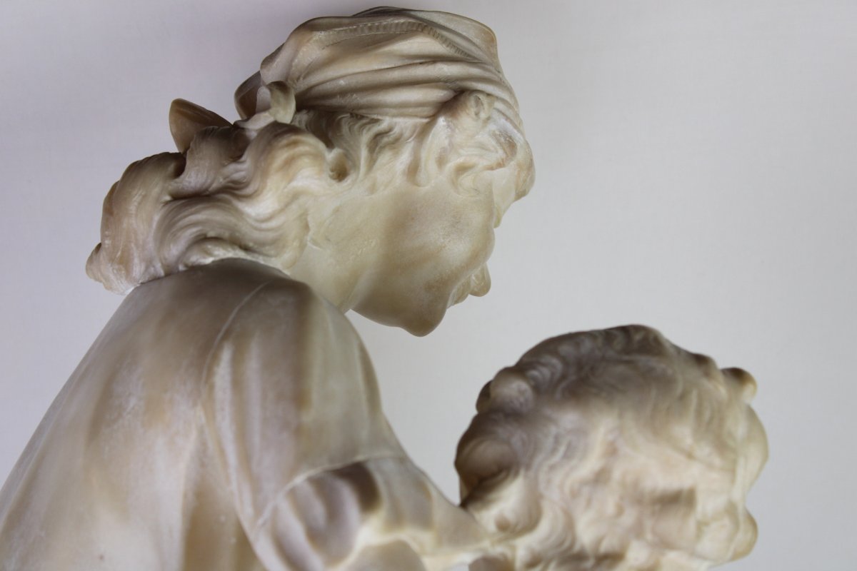 Ancient Sculpture 19 Century In Alabaster-photo-6