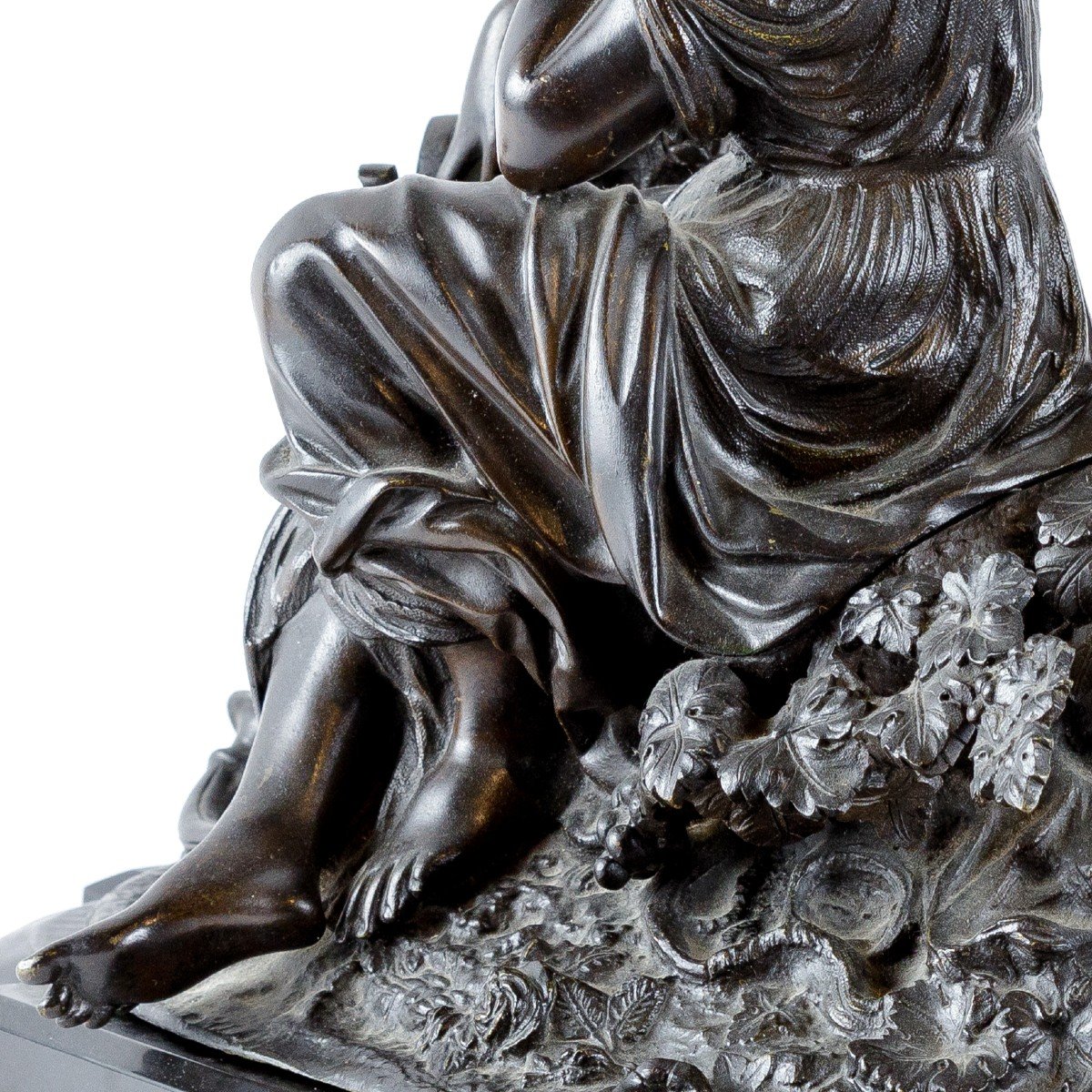 Sculpture En Bronze d'Une Jeune Femme Musicienne 19eme-photo-4