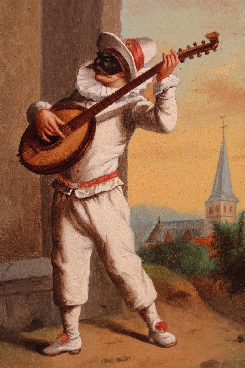 Paire De Tableaux Huile Sur Bois 19eme Date 1866, Belgique -photo-3