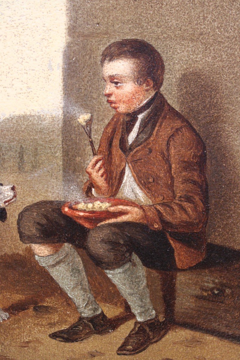 Paire De Tableaux Huile Sur Bois 19eme Date 1866, Belgique -photo-3