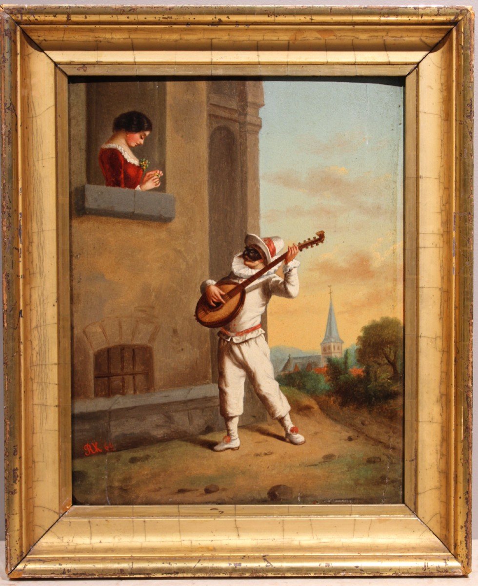 Paire De Tableaux Huile Sur Bois 19eme Date 1866, Belgique 