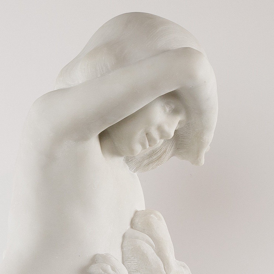 sculpture 20eme en marbre de carrare -photo-5