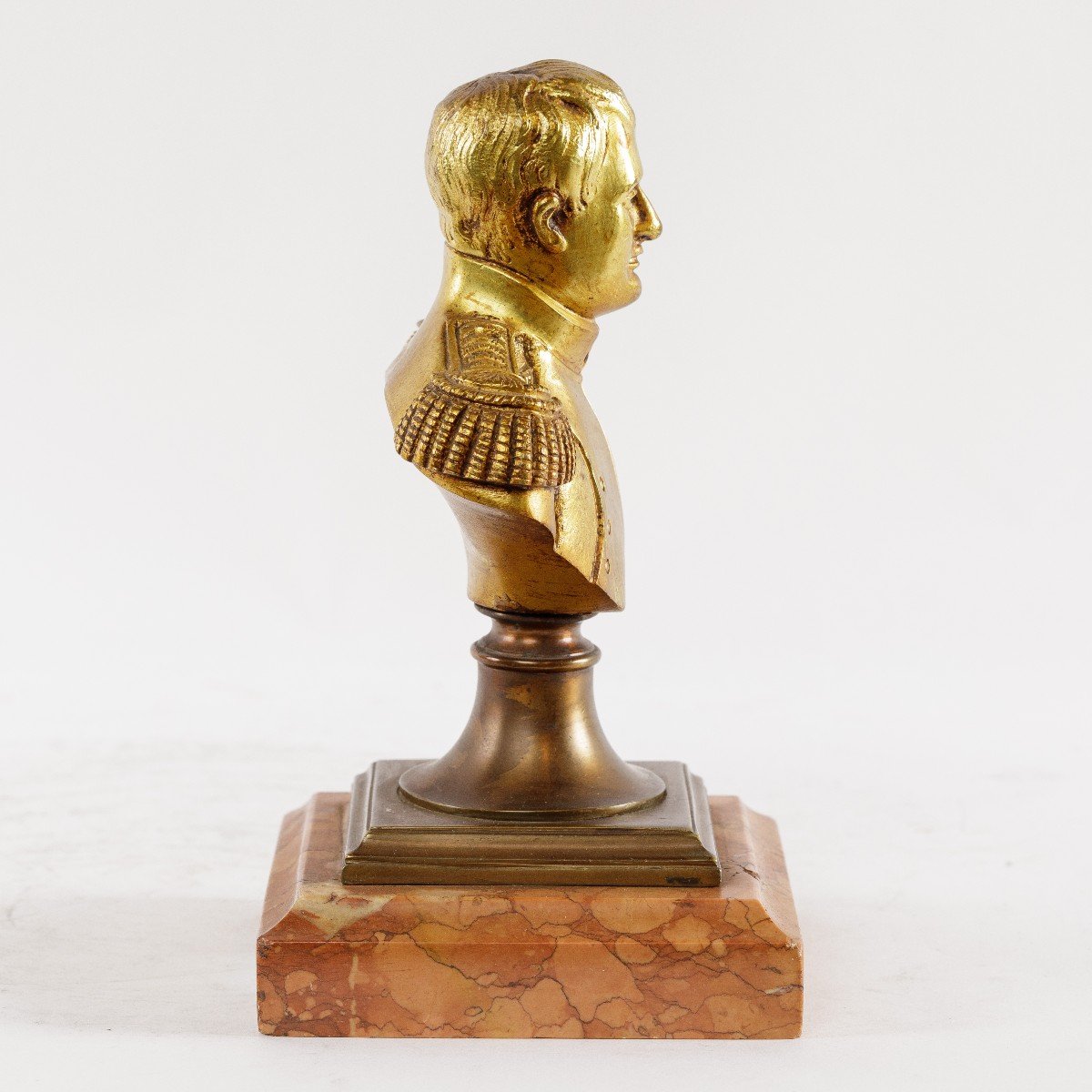 Paire De Sculptures En Bronze Dore 19eme l'Empereur Napoleon Et Josephine-photo-3