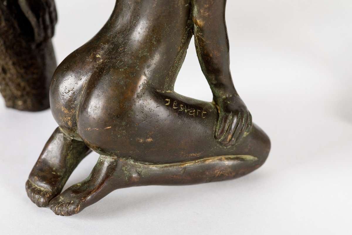 Serie De 5 Sculptures Erotic En Bronze Signe Jesvart 20eme-photo-3