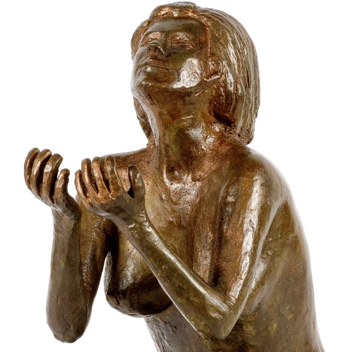 Sculpture d'Une Femme Nue En Bronze 20eme -photo-3