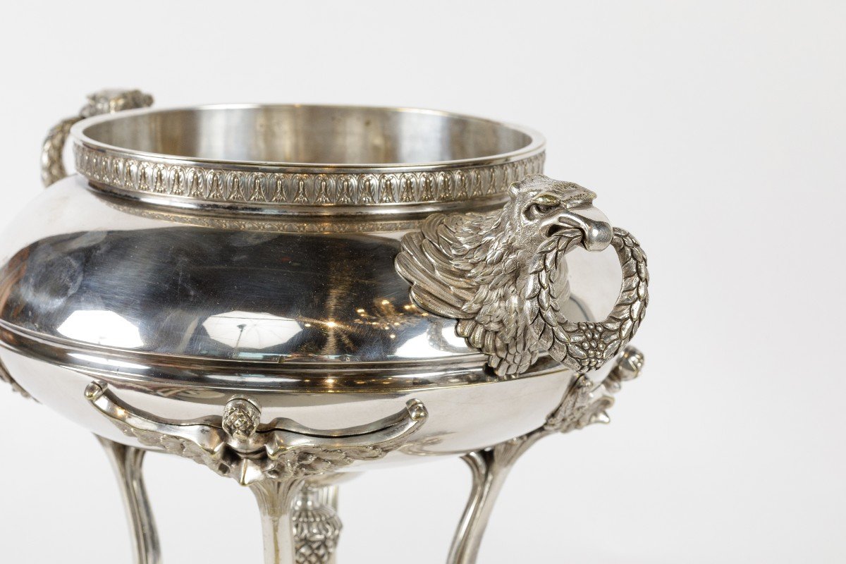 Empire Style Silverplated Bronze Centerpiece/ Vase , Early 20th Century, France-photo-3