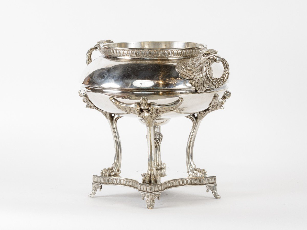 Empire Style Silverplated Bronze Centerpiece/ Vase , Early 20th Century, France-photo-2