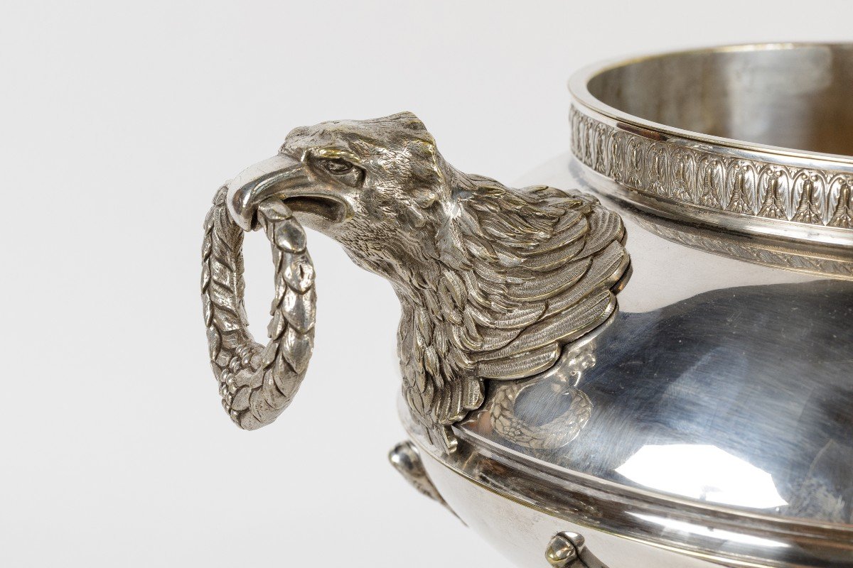 Empire Style Silverplated Bronze Centerpiece/ Vase , Early 20th Century, France-photo-1