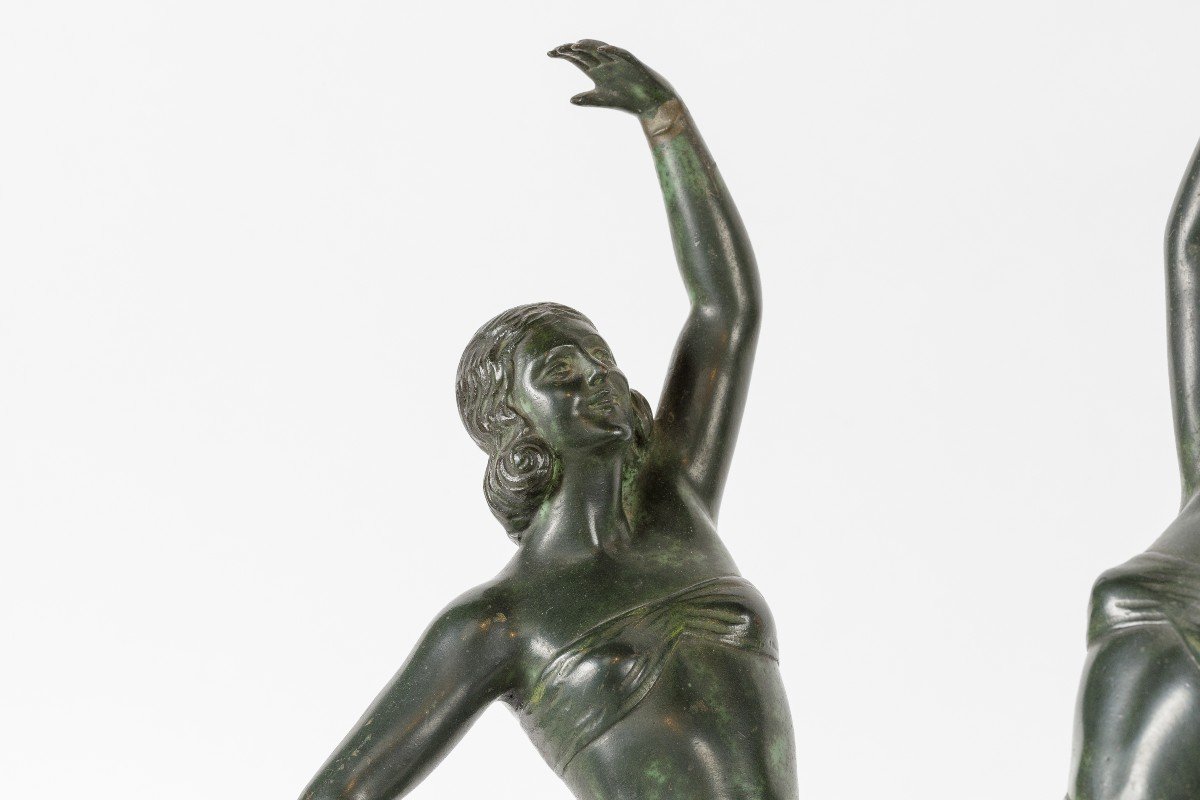 Sculpture "Danse" en bronze d'epoque Art Deco -photo-2