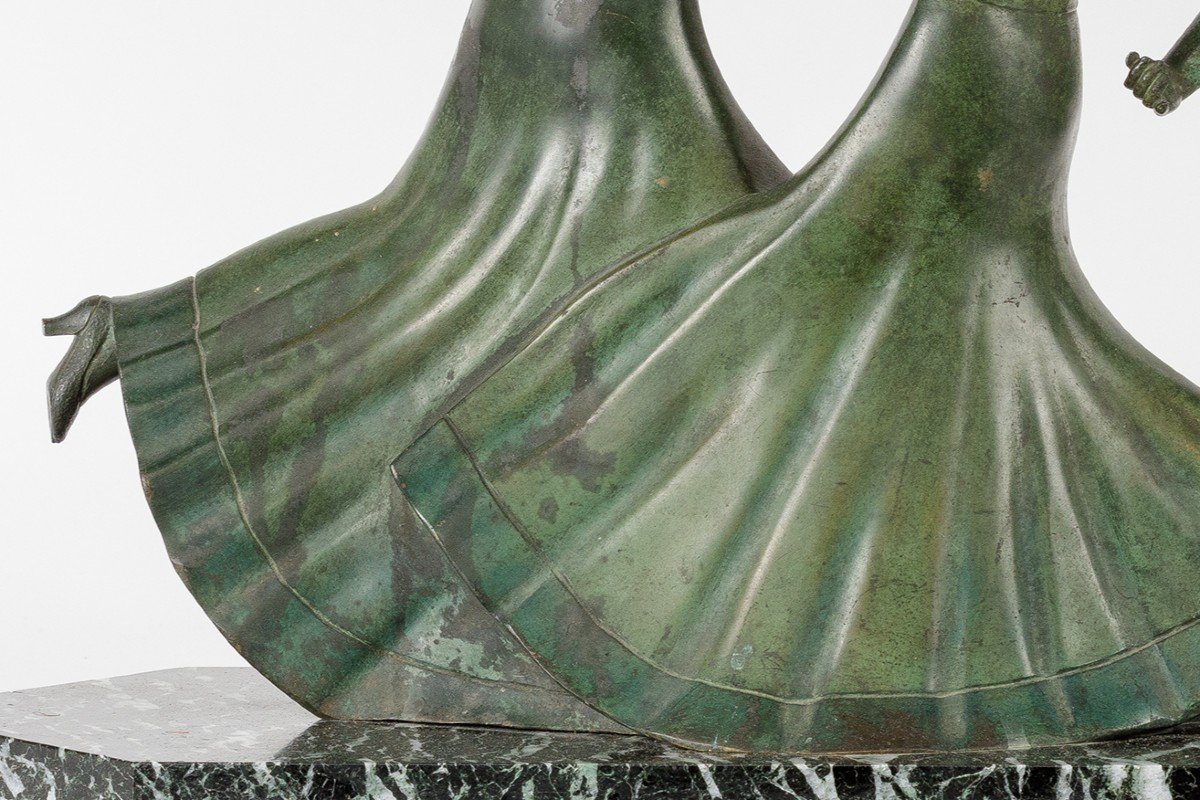 Sculpture "Danse" en bronze d'epoque Art Deco -photo-2