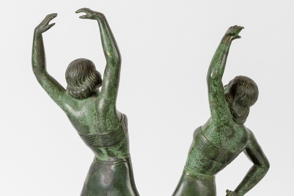 Sculpture "Danse" en bronze d'epoque Art Deco -photo-3