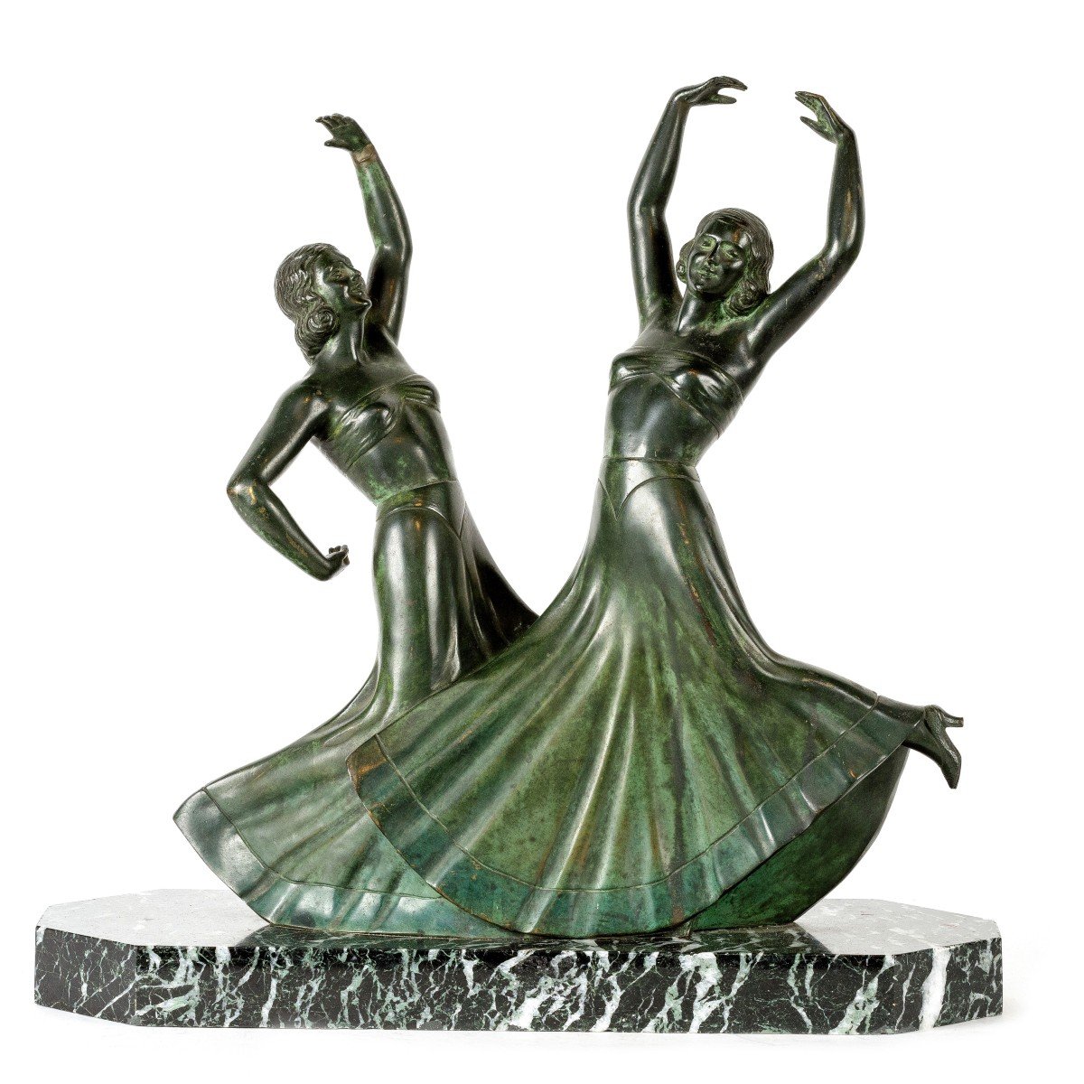 Sculpture "Danse" en bronze d'epoque Art Deco 
