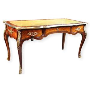 Bureau Plat En Acajou Debut Du XXeme De Style Louis XV